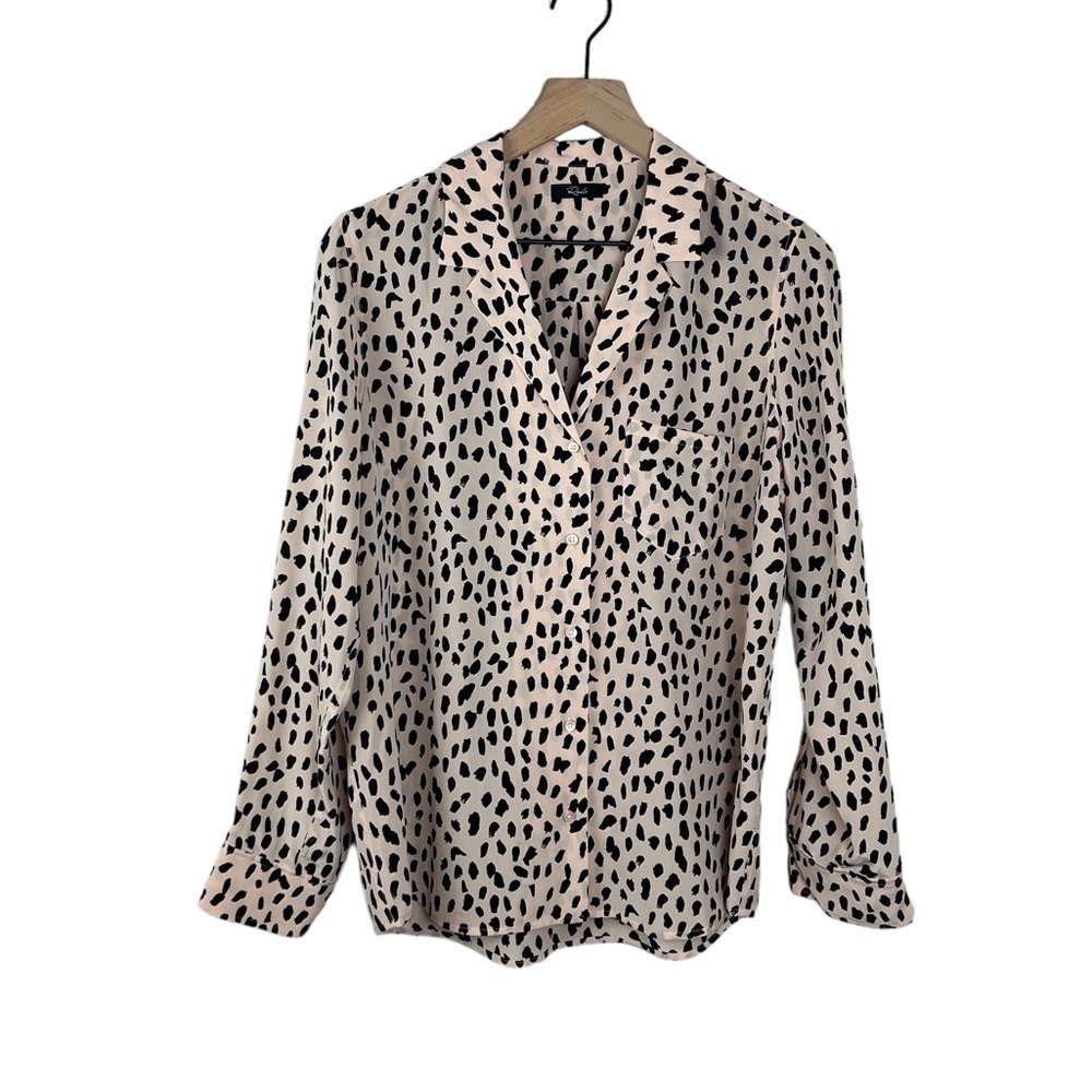 Rails Rebel Blush Spotted 100% Silk Blouse